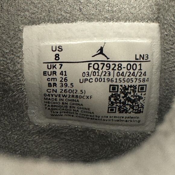 Air Jordan 4 Retro SE Wet Cement Mens Size 8 Gray Suede FQ7928-001 Sneakers main image 9